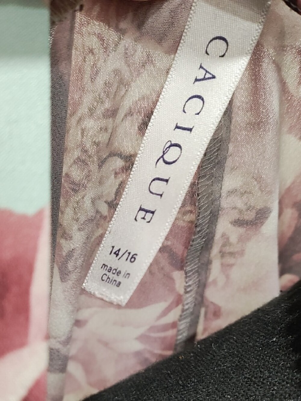 Floral Satin Kimono Robe - Blush, Mauve & Mint - Picture 6 of 7